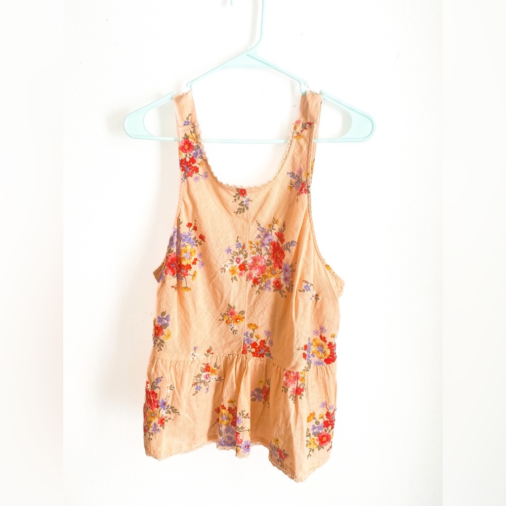 Women’s American Eagle Outfitters Peach Tank Top Size Large Floral
